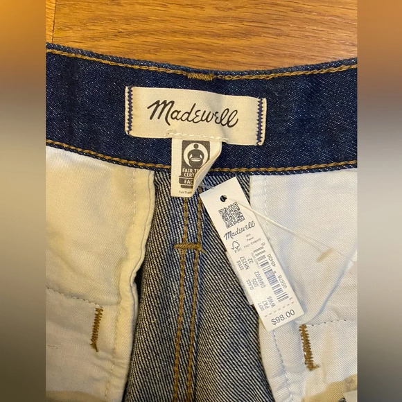 NWT Madewell Baggy Straight Jeans in Woodham Wash: Pleated Edition Size 32 - Picture 9 of 13